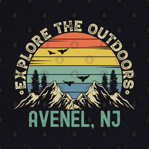 Avenel, New Jersey - Explore The Outdoors - Avenel, NJ Colorful Vintage Sunset by Feel Good Clothing Co.
